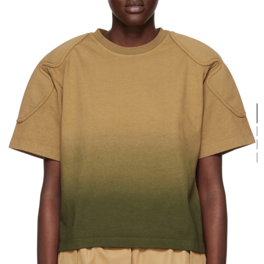 Dion Lee military green gradient t-shirt